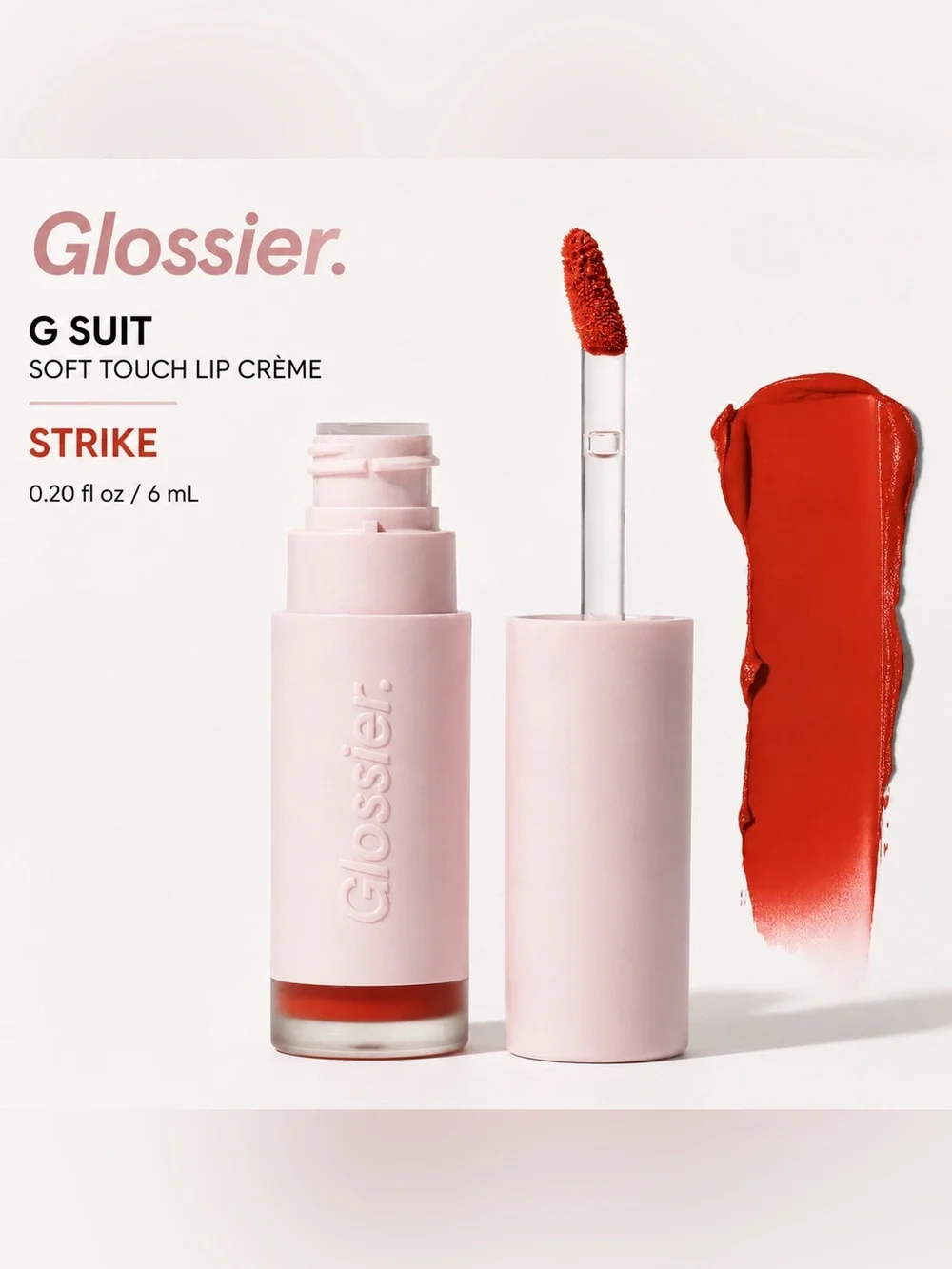 NEW/NIB Glossier G Suit Soft Touch Lip Crème – Shade Strike
